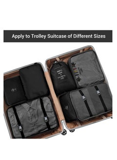spa luxetique 10 Set Packing Cubes for Suitcases, Travel Luggage Organizer, Travel Packing Kit with Clothes Storage Bag & Shoes Bag & Toiletry Bag & Underwear Bag-Black  - Image 3