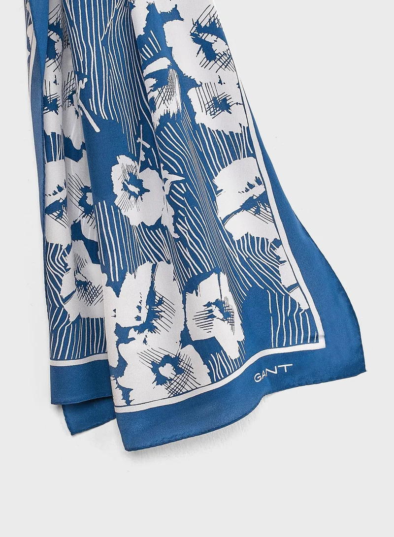 GANT Fall Blues Print Silk Scarve