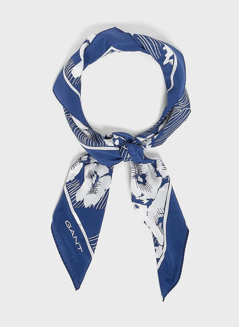 GANT Fall Blues Print Silk Scarve