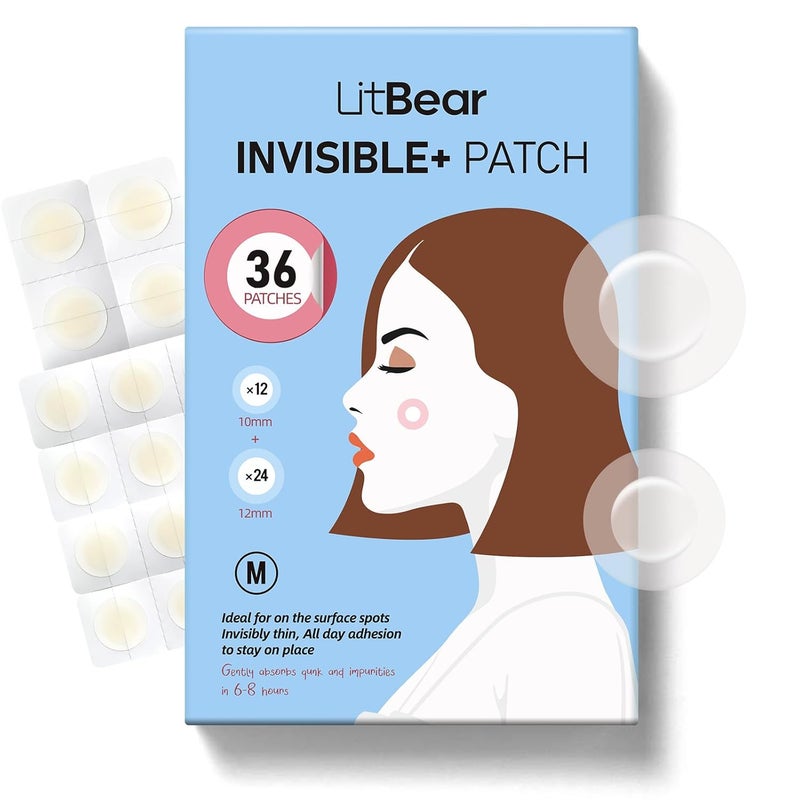 LitBear LitBear Pimple Patches, Upgraded Invisible Acne Cover Patch, Hydrocolloid Acne Patches for Face with Salicylic Acid, Zits Patches for Acne, Bleimish, Pimple Stickers Acne Dots 