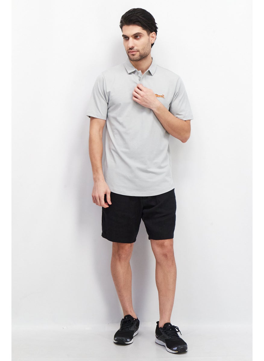 Men Regular Fit Brand Logo Short Sleeves Polo Shirt, Grey - pzsku/Z20EEF52405F540388D12Z/45/_/1737641635/4499ecdc-2a40-48c9-bf18-40e6625589cd