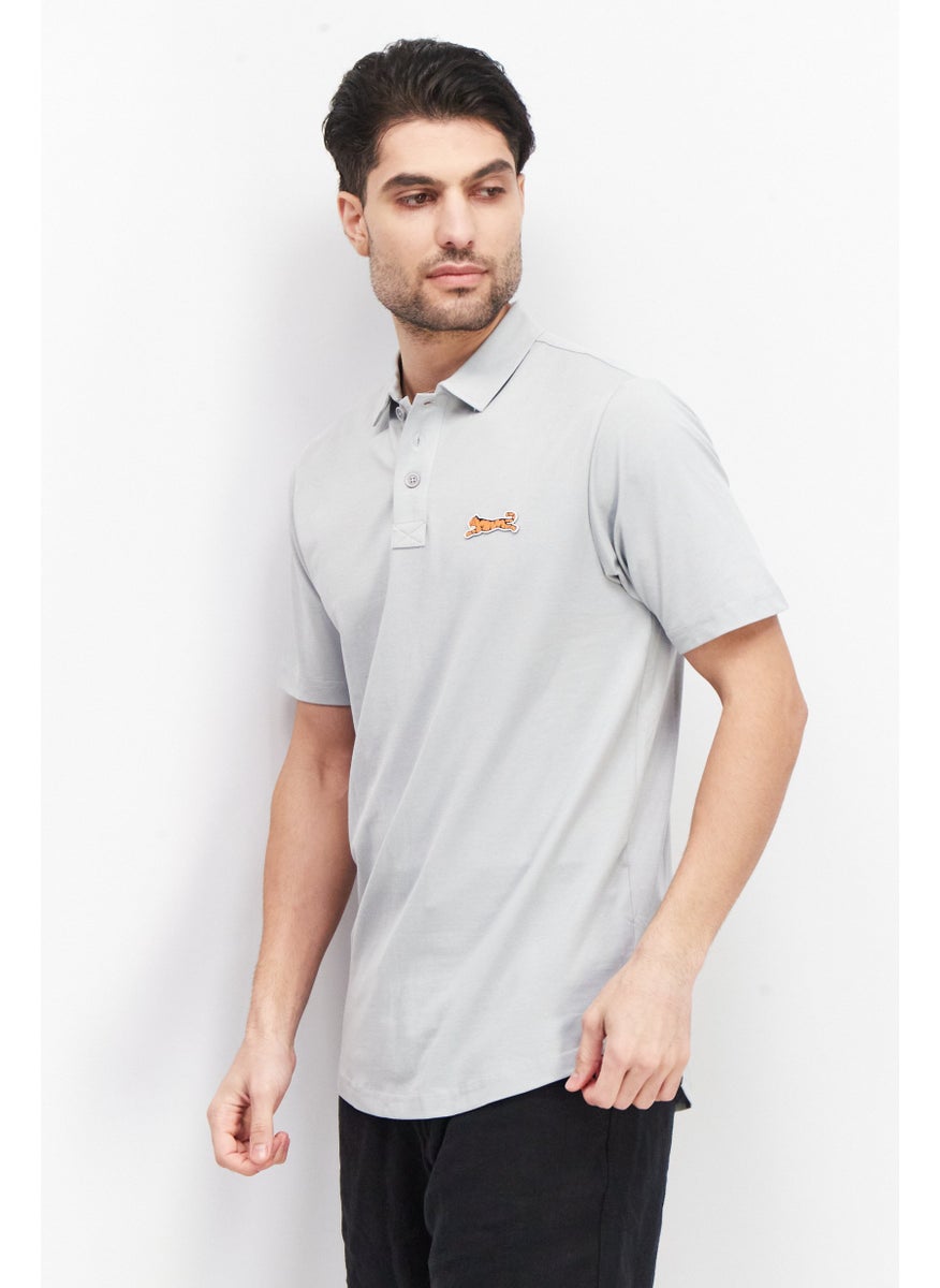 Men Regular Fit Brand Logo Short Sleeves Polo Shirt, Grey - pzsku/Z20EEF52405F540388D12Z/45/_/1737641704/a3287c92-fe34-4c24-be95-932bc5a3e44c