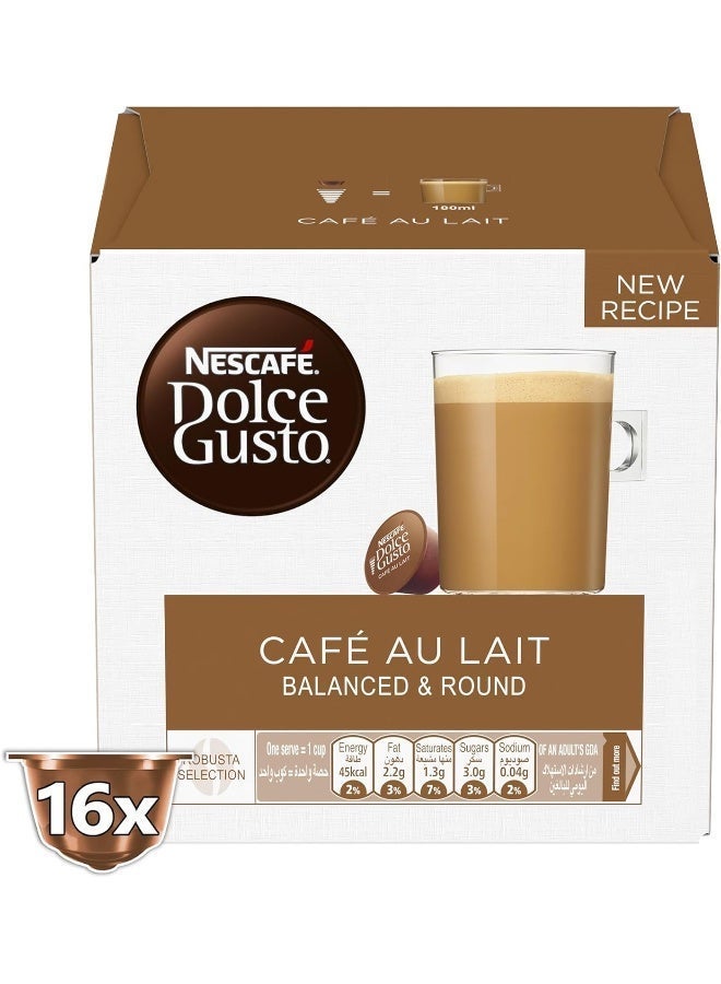 Nescafe Dolce Gusto Cafe Au Lait 16 Capsules 160grams Single - Image 2