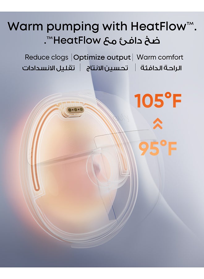 eufy Security Wearable Breast Pump S1 Electric Hands-Free Breast Pump with Heating Technology, App-Controlled Smart Rhythm, Hospital-Grade Suction, Portable Design, Leak-Proof and Ultra-Quiet - Image 2