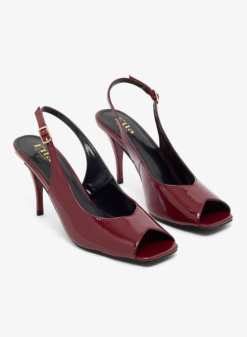 ELLA Open Toe High Heel Sling Back Pumps - Image 4