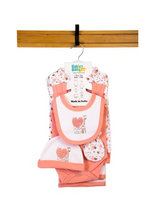 7 Piece Unisex 100% Cotton Gift Set Include Bib, Blanket, Mitten, Cap, Romper, Top And Bottom Set, Pink - pzsku/Z20EF060E47F38DD97AC1Z/45/_/1722326317/d5b0e178-7ace-4cf3-9b00-4ecccadd5bfa