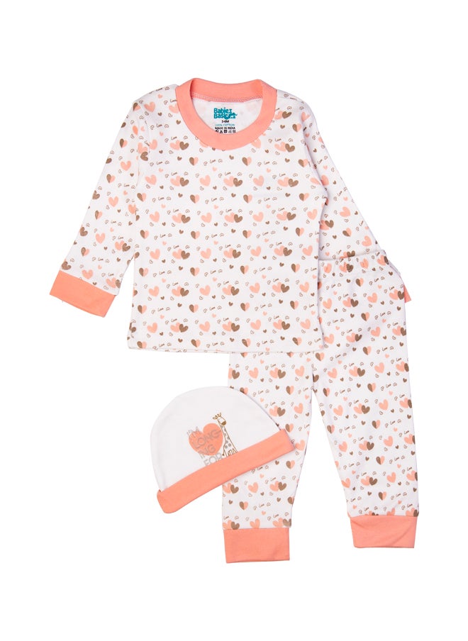 Babies Basic 7 Piece Unisex 100% Cotton Gift Set Include Bib, Blanket, Mitten, Cap, Romper, Top And Bottom Set, Pink  - Image 5