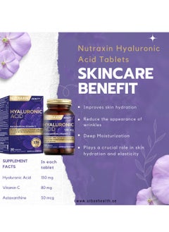 NUTRAXIN Hyaluronic Acid For Skin Hydration and Elasticity 150Mg 30 Tablets  - Image 2