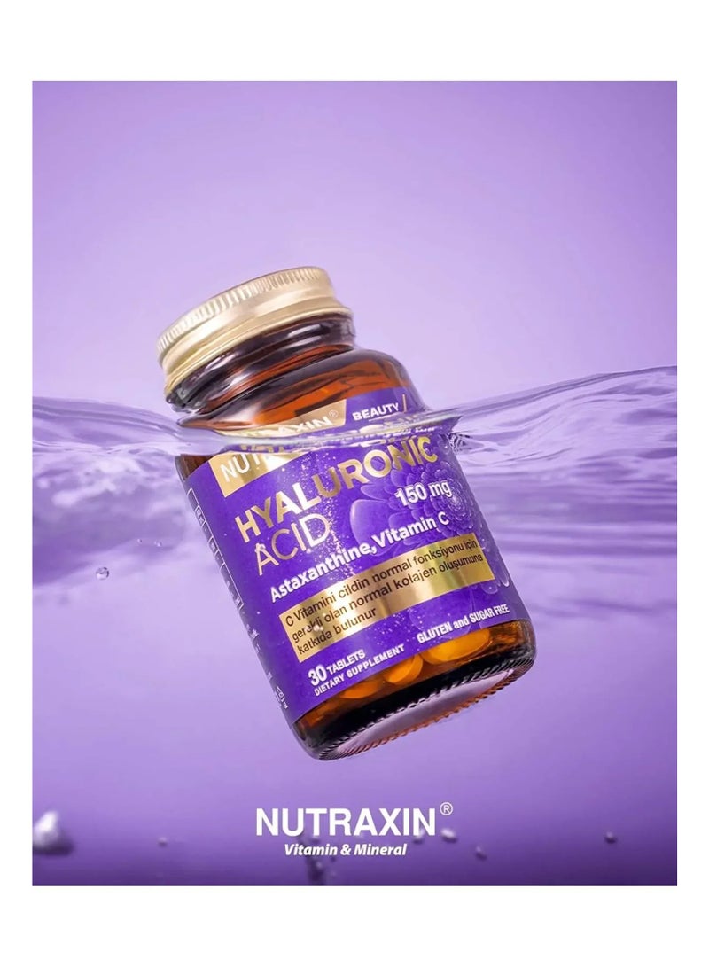 نوتركسين نيوتراكسين حمض الهيالورونيك لترطيب البشرة ومرونتها 150 ملجم 30 قرص - Image 3