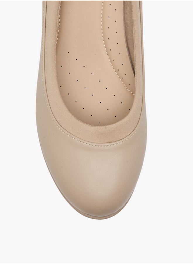 Flora Bella By Shoexpress Solid Slip-On Comfort Shoes with Wedge Heels  - Image 4