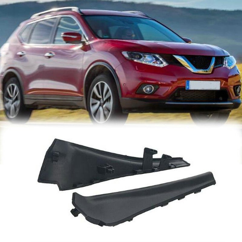 fitfoyo fitfoyo 1 Pair Front Windshield Wrap Corner Trim for Nissan X-Trail Xtrail T32 Rogue 2014 2015 2016 2017 2018 Black  - Image 1