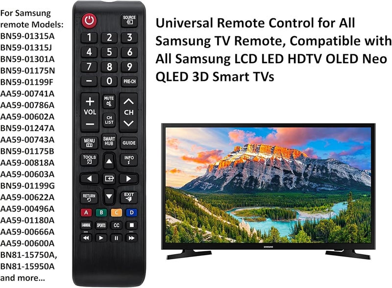 Elekpia Universal Remote Control for Samsung TV Remote, Replacement for All Samsung LCD LED HDTV 3D Smart TVs - Image 3