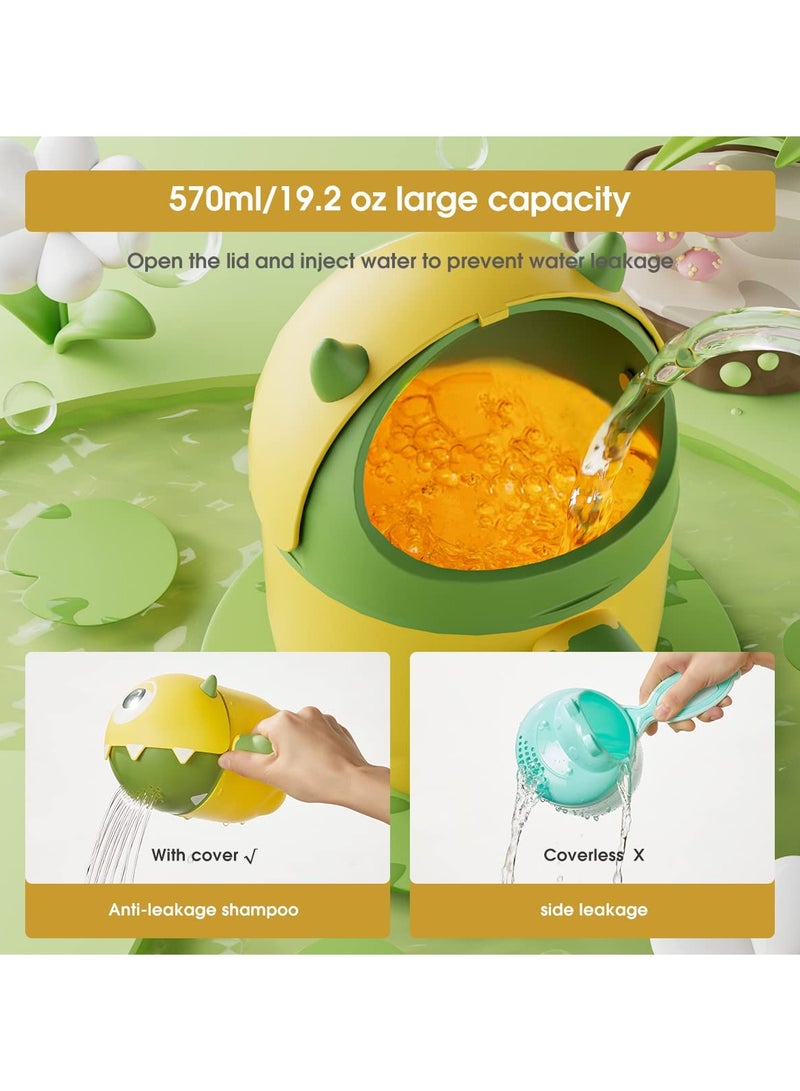 SYOSI Baby Bath Rinse Cup Shampoo Rinser Shower Sprinkler Spoon Bathroom Accessories Cartoon Waterfall Rinser for Kids Baby Tub Wash Hair Cups Shampoo Rinser with Dippers Handle - Image 3