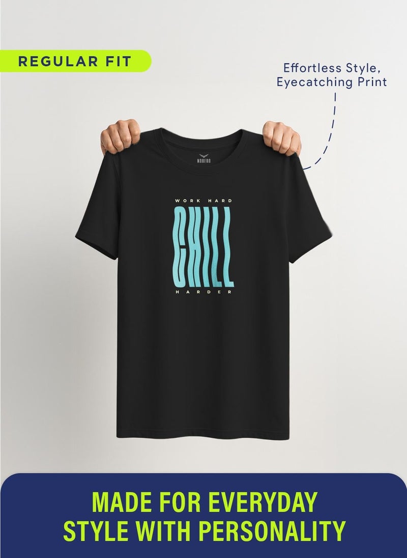 Nobero Regular Fit Printed T-shirt for Men - Image 5