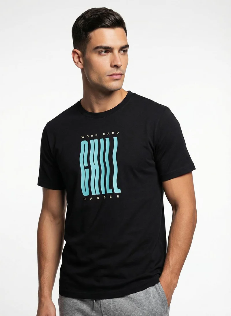 نوبيرو Nobero Regular Fit Printed T-shirt for Men