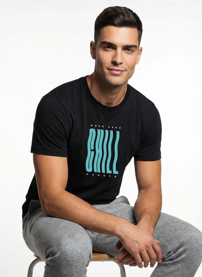 نوبيرو Nobero Regular Fit Printed T-shirt for Men