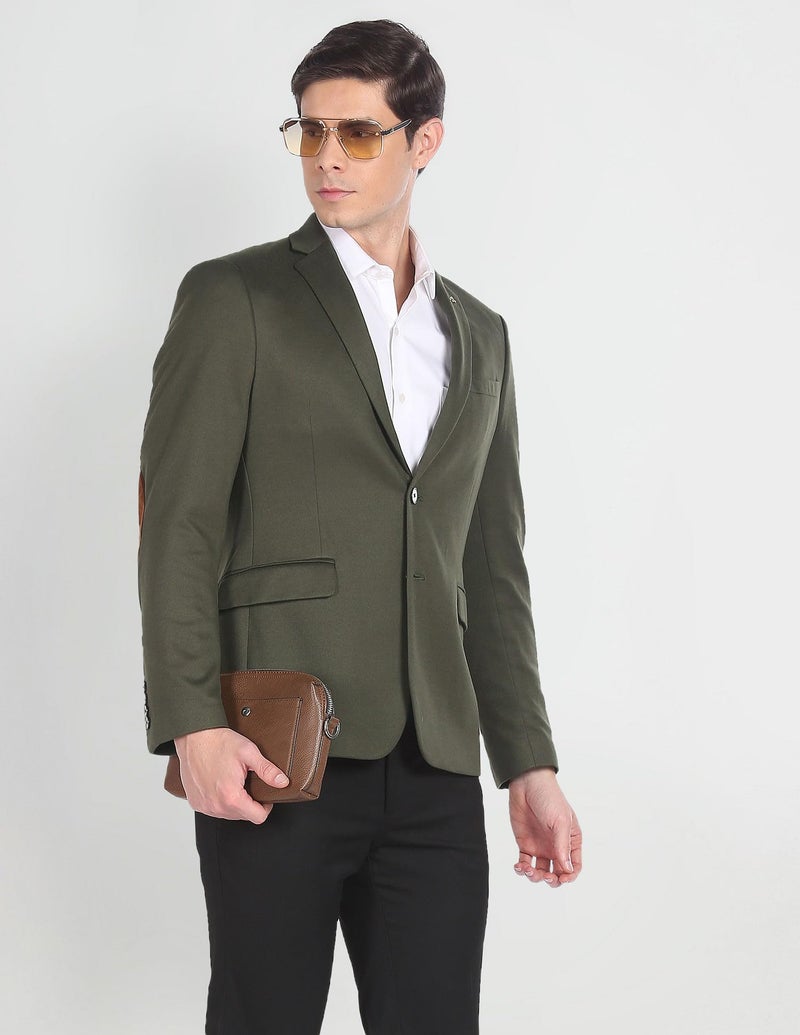 Arrow Zero Calorie Slim Fit Solid Blazer Olive - Image 2