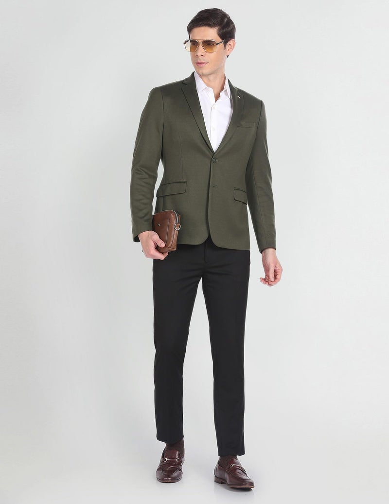 Arrow Zero Calorie Slim Fit Solid Blazer Olive - Image 4