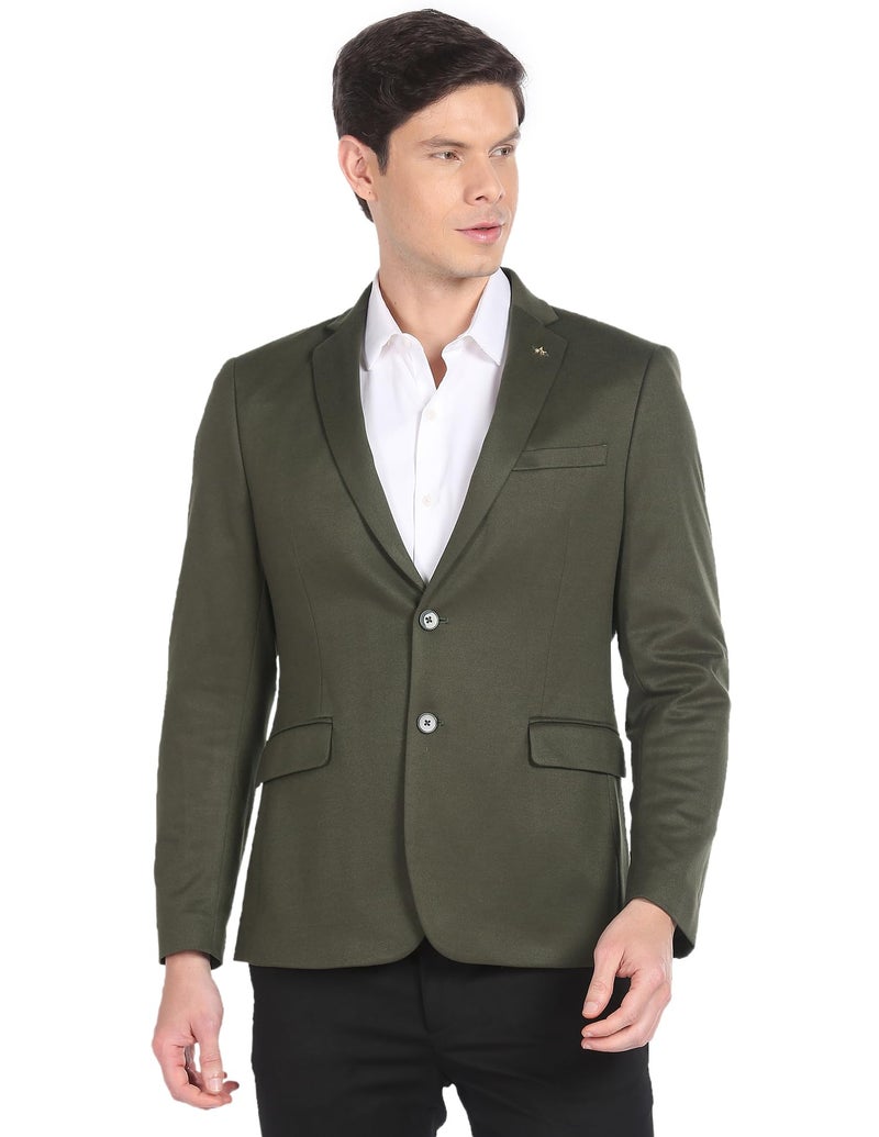 Arrow Zero Calorie Slim Fit Solid Blazer Olive - Image 1