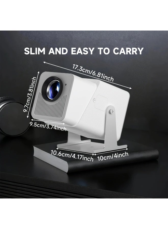 Smartbarry Mini Smart Projector with WiFi and Bluetooth, 4K Portable Projector, 180° Rotatable Adjustment with Android 11, Home Video Projector with Automatic Keystone Correction - Image 3