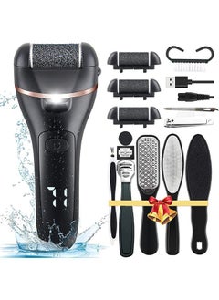Arabest Electric Callus Remover for Feet, Rechargeable Pedicure Tools Foot Care Feet File, 13 in 1 Callous Remover Kit for Remove Cracked Heels and Dead Skin, with 3 Roller Heads 2 Speed, Battery Display  - Image 1