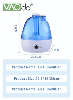 Cool Mist Humidifier 2.5L Adjustable 360 Rotation Nozzle Auto-shut Off Humidifiers Water Tank Quiet Ultrasonic Humidifiers For Bedroom Large Room For Babies Nursery Whole House - pzsku/Z20EF6C745602DB9DA456Z/45/_/1678274044/fa8d15ea-568f-4471-baf2-9757e0ee6393