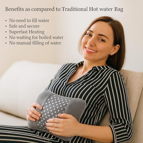 Wuze Electric Pocket Hot Warm Water Heating Bag for Instant Pain Relief in Menstrual Cramps, Arthritis, Back Pain Hot Water Bottle | 2 Hours Retention | Quick Charging | - Image 4