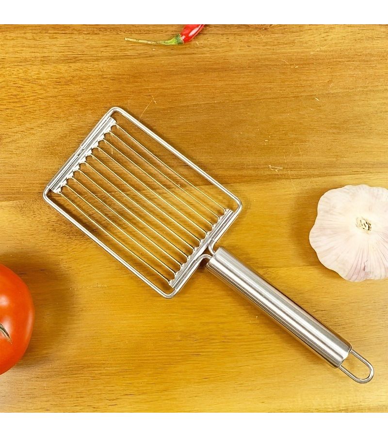 Stainless Steel Tomato Slicer Manual Fruit Vegetable Cutter Egg Slicer for Salads Sandwiches - Image 1