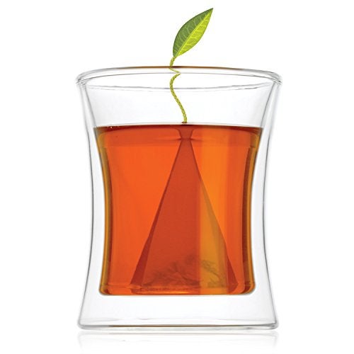 Tea Forte Poom Double Wall Glass 10 ounce Tea Cup for Hot or Iced Tea - Image 1