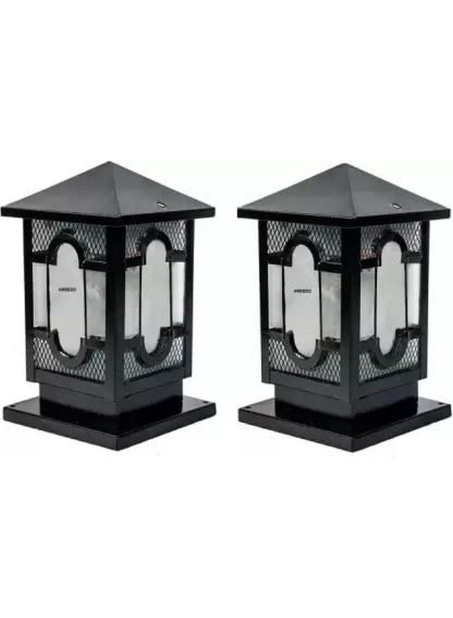 WHITERAY Black Metal Gate Light Taj Antique/Waterproof Outdoor Light for Home and Garden (Pack of 2) - Image 1
