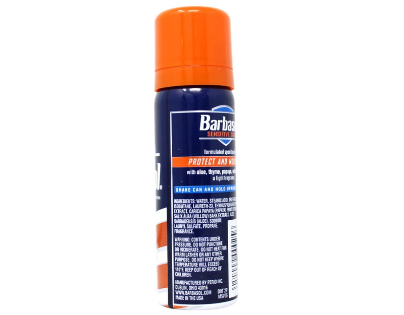 Barbasol Shave Cream Sensitive Skin Travel size 2 oz (Pack of 36) - Image 4