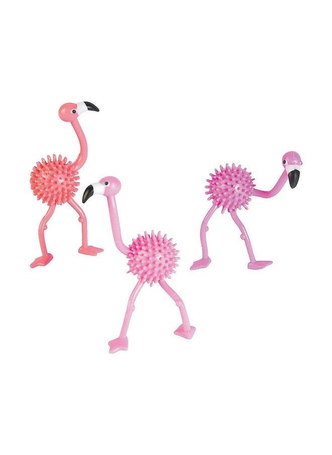 Fun Express - Flamingo Porcupine Bendables Bulk Set Of 24 Luau Summer And Birthday Party Favor Toys - Image 1
