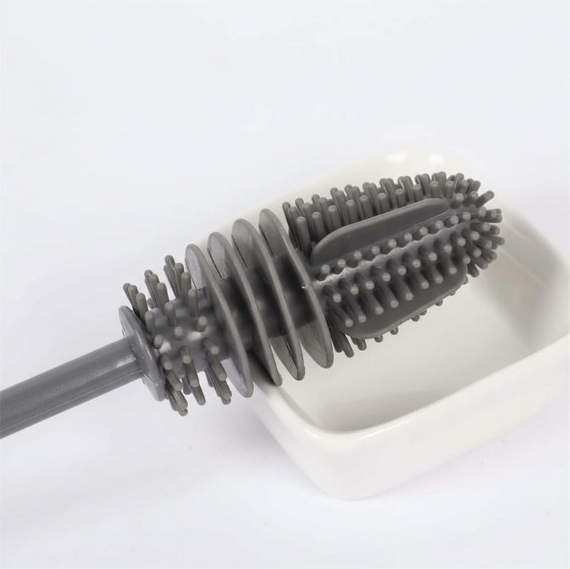 XML Bottle Cleaning Brush Silicone Long Handle for Baby Bottle, Water Bottle, Containers, Vase and Glass, Bottle Cleaner for Home and Kitchen Accessories Item Products (PACK-OF-2-BRUSH-31-CM) - Image 5