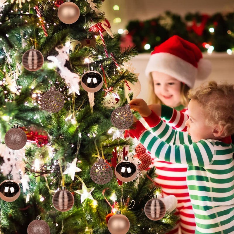 Briful 30PCS 2.36"" Christmas Ball Ornaments Shatterproof Rose Gold Christmas Tree Decorations Xmas Tree Balls Halloween Ornaments D?cor - Image 4