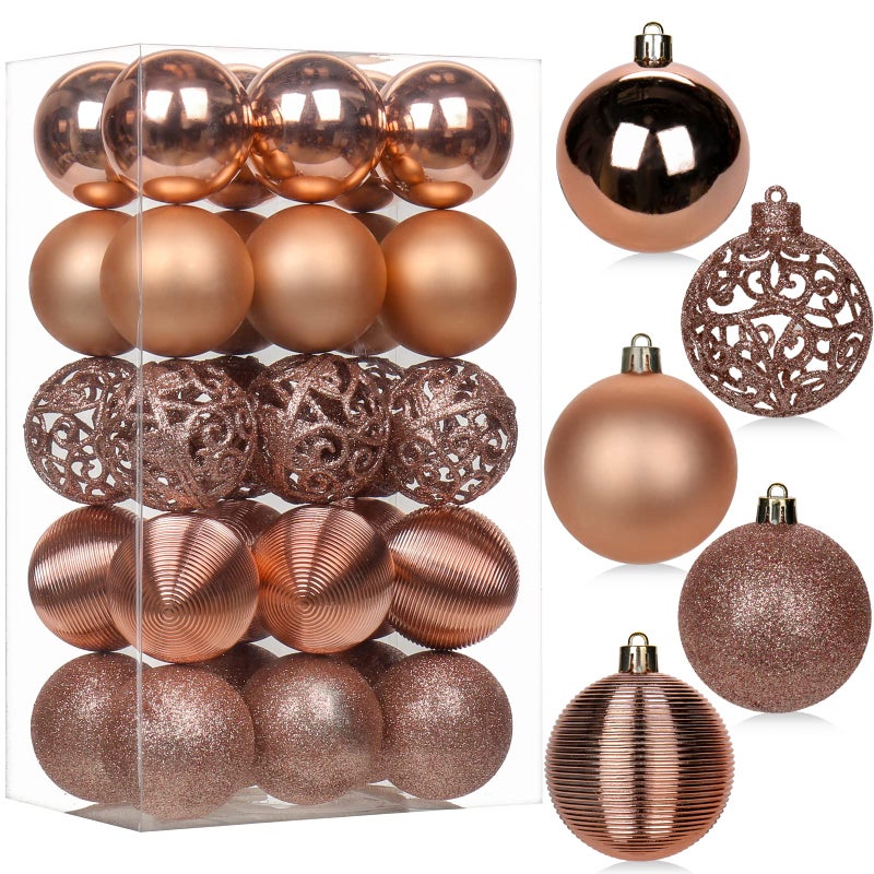 Briful 30PCS 2.36"" Christmas Ball Ornaments Shatterproof Rose Gold Christmas Tree Decorations Xmas Tree Balls Halloween Ornaments D?cor - Image 1