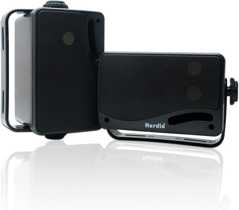 Herdio 3.5 inches 3.5 Way Bluetooth Outdoor Speakers (Black) - Image 1