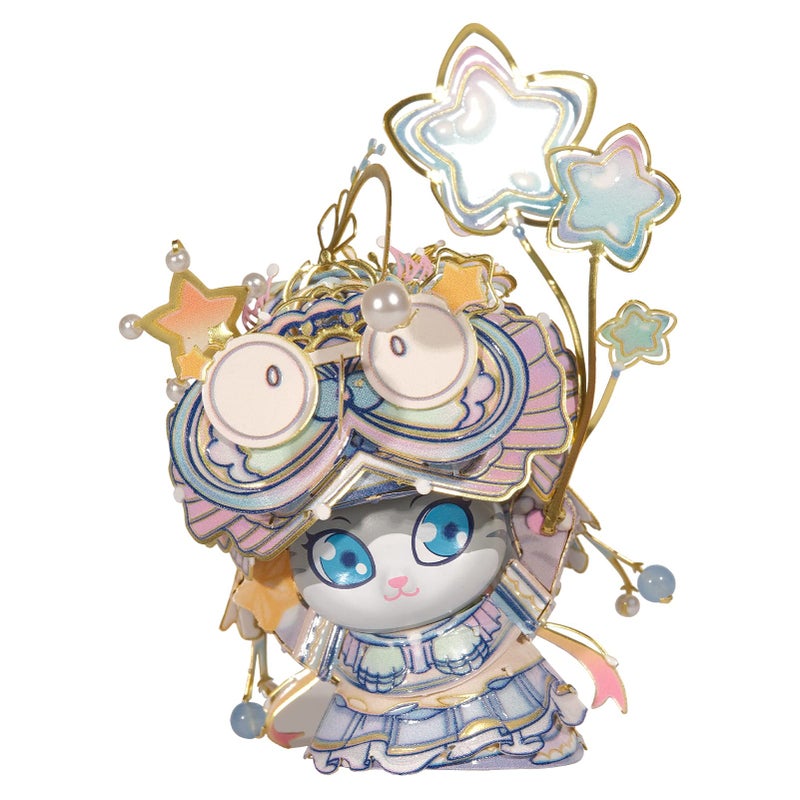 MU 3D Puzzles The Mermaid Kitty Cat Beauty Kitten Metal Figures Model, Metal Models Kits Miniature Building for Adult to Build,Hobby Birthday New Year Gifts Collectibles - Image 1