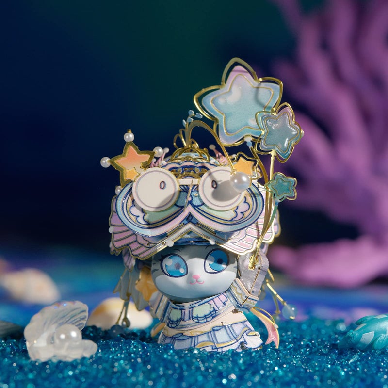 MU 3D Puzzles The Mermaid Kitty Cat Beauty Kitten Metal Figures Model, Metal Models Kits Miniature Building for Adult to Build,Hobby Birthday New Year Gifts Collectibles - Image 2