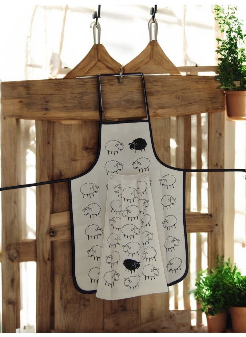 Cnr Garden Liquid Proof Printed Towel Kitchen Apron Towel Apron Set Soft Patterned  - Image 1