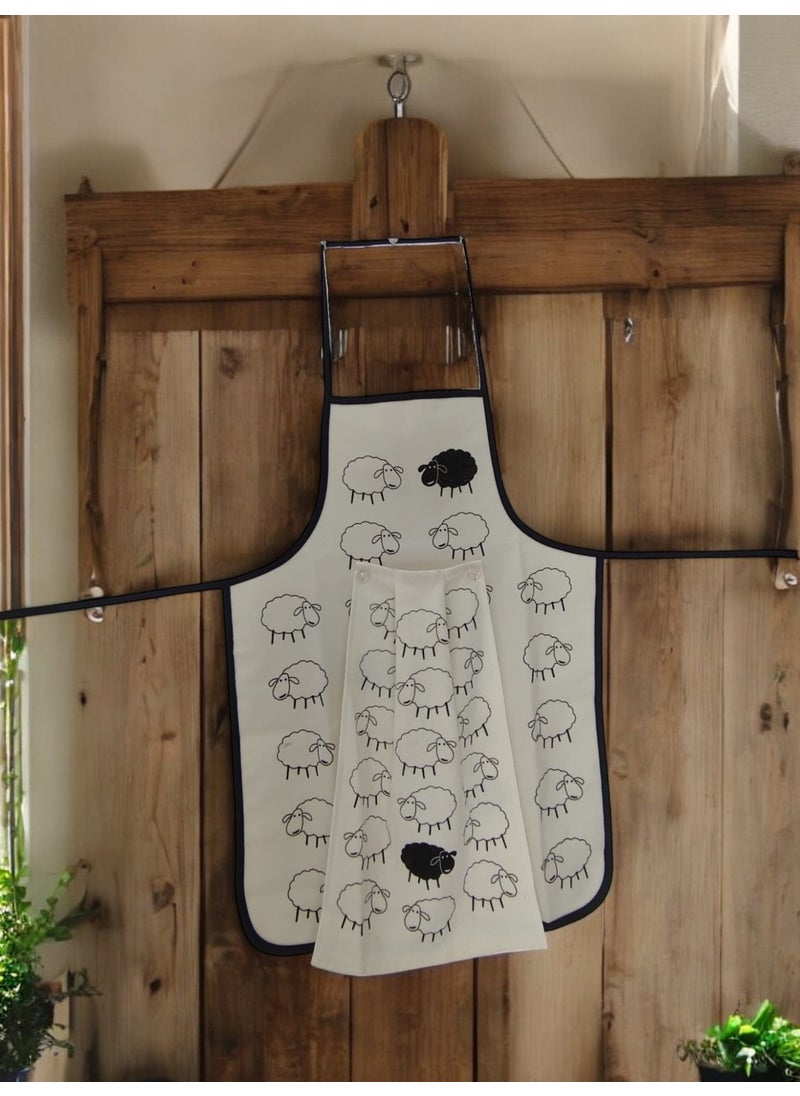 Cnr Garden Liquid Proof Printed Towel Kitchen Apron Towel Apron Set Soft Patterned  - Image 2
