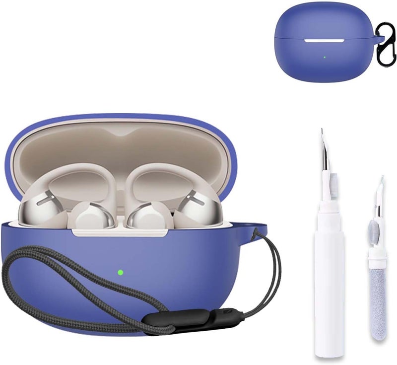 NOUKAJU for SHOKZ OpenDots One Case Cover,NOUKAJU Earphone Protective Cover(with Carabiner + Lanyard + Cleaning Pen) Drop-Proof,Shock-Proof,Protective Case for SHOKZ OpenDots ONE Open Earphones(Blue) - Image 2