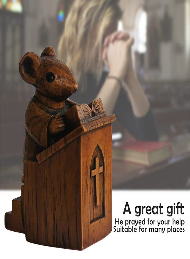 KASCLINO Church Mouse Statue, Priest Craft Ornament, Church Choir Sculpture, Indoor and Outdoor Resin Sculpture, Decorations for All Weather Conditions(Brown) - Image 4