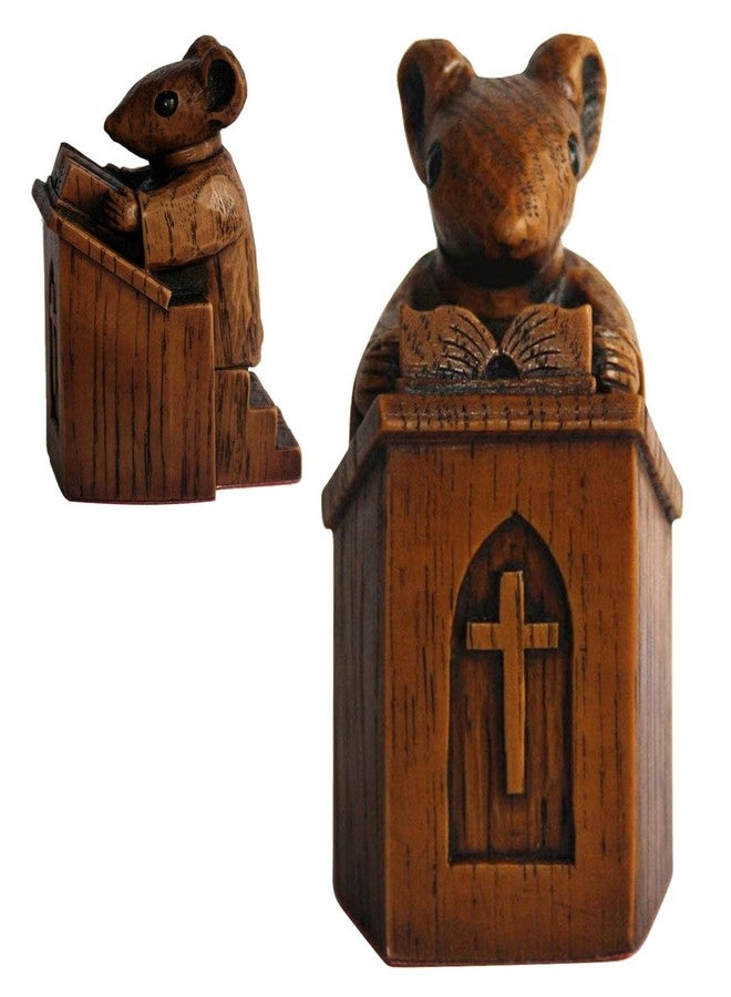 KASCLINO Church Mouse Statue, Priest Craft Ornament, Church Choir Sculpture, Indoor and Outdoor Resin Sculpture, Decorations for All Weather Conditions(Brown) - Image 1