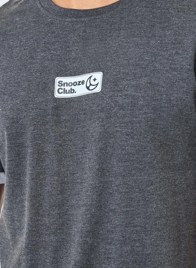 Styli Men Solid Round Neck T-Shirt and Shorts Set