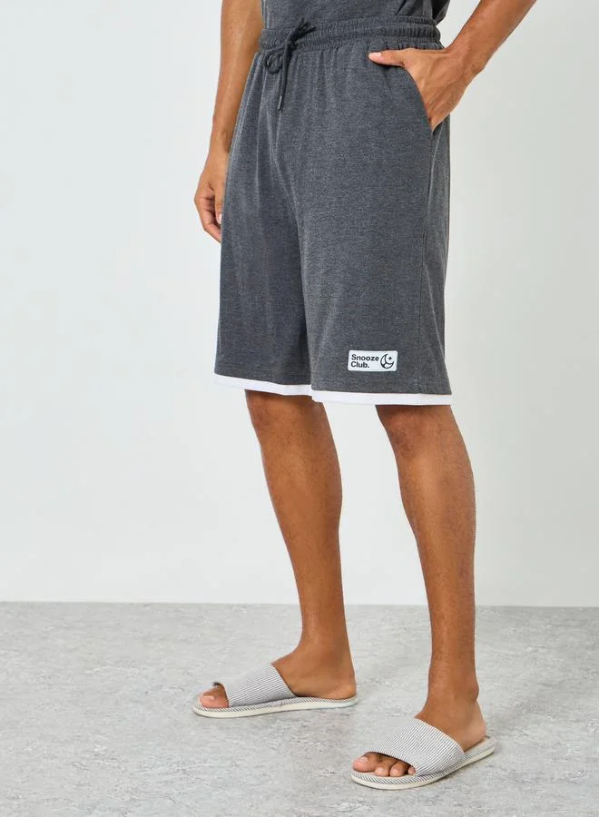 Styli Men Solid Round Neck T-Shirt and Shorts Set