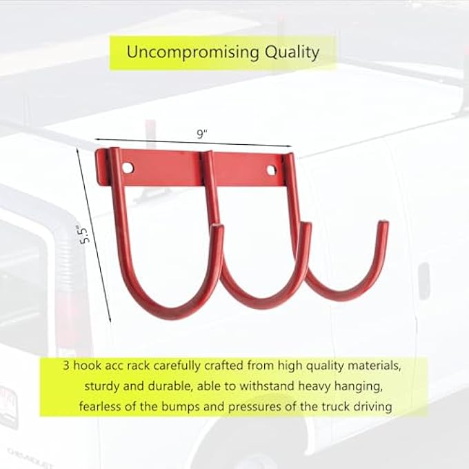 rayihni 9893701 3 Hook Acc Rack Fit for Weather Guard Work Van Organizer (RED ZN) - Image 2