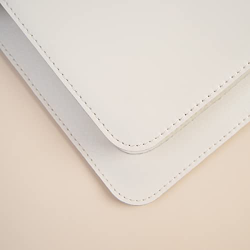 Benfan Leather Laptop Sleeve Compatible with New 14 inch MacBook Pro A2442,Old MacBook Air 13 A1466 A1369, Old MacBook Pro 13 A1502 A1425, Surface Laptop 13.5 Color White - Image 4