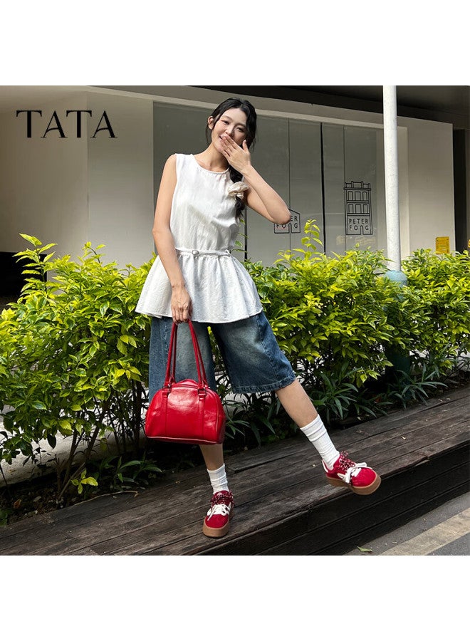 Tata Tata Candy Heart Red Thick Sole Retro Casual Sneakers Women Red/ivory Size 39 - Image 2