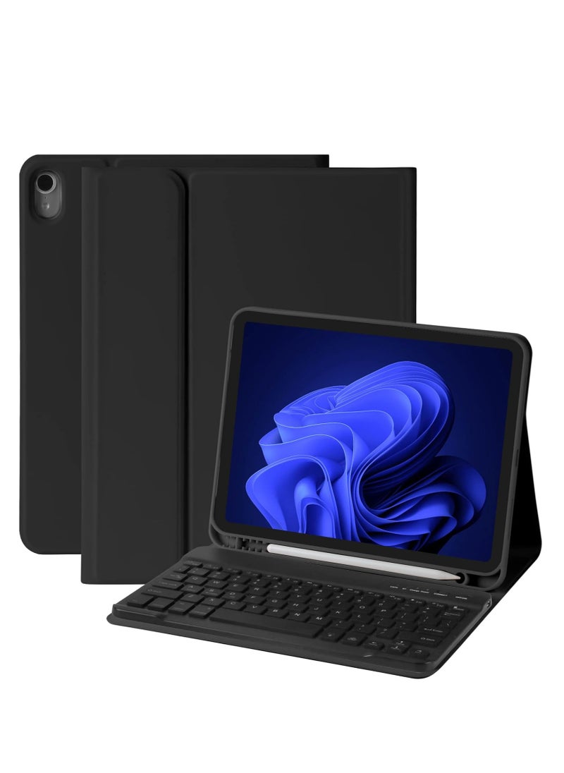 ELTRAZONE iPad 10th Generation Keyboard Case 10.9" (2022) – Slim Smart Case with Detachable Wireless Keyboard, Pencil Holder, and Stylish Black Design  - Image 1
