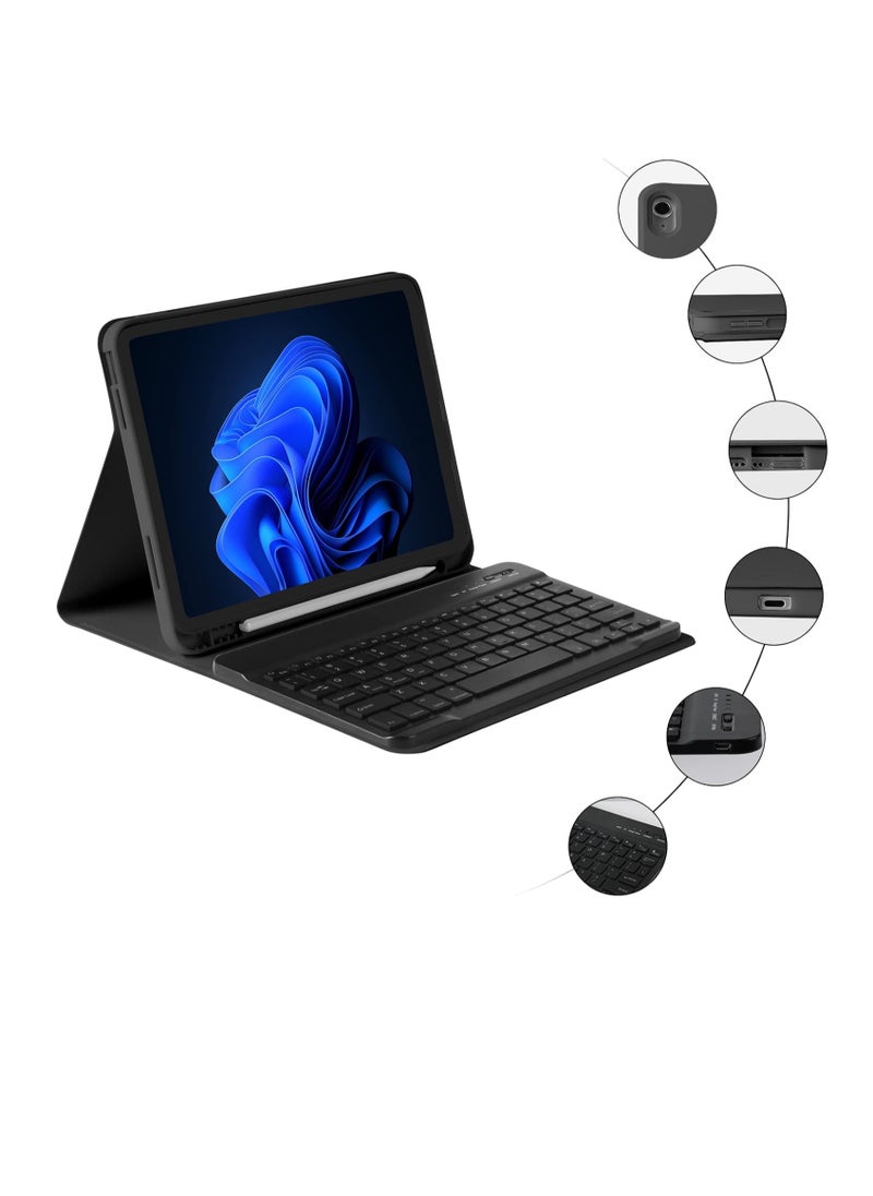 ELTRAZONE iPad 10th Generation Keyboard Case 10.9" (2022) – Slim Smart Case with Detachable Wireless Keyboard, Pencil Holder, and Stylish Black Design  - Image 3